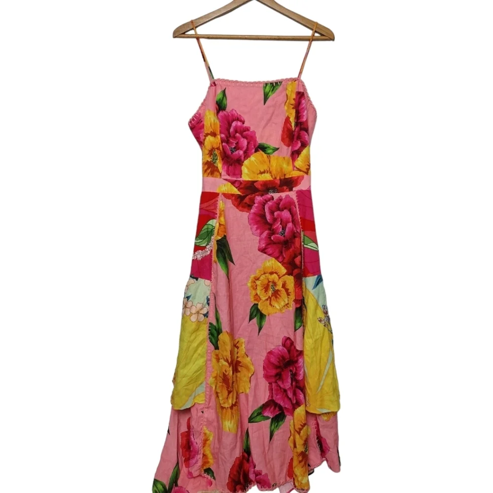 Farm Rio Mixed Chita Floral Midi Dress